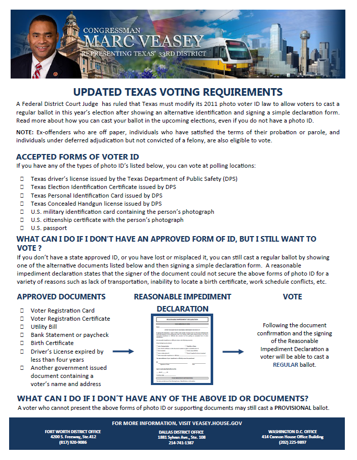 NBC 5: Rep. Veasey Addresses Recent TX Voter ID Ruling &amp; Constituent Concerns in Town Hall Meetings