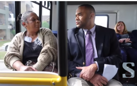 U.S. Congressman Veasey with a Handitran Rider