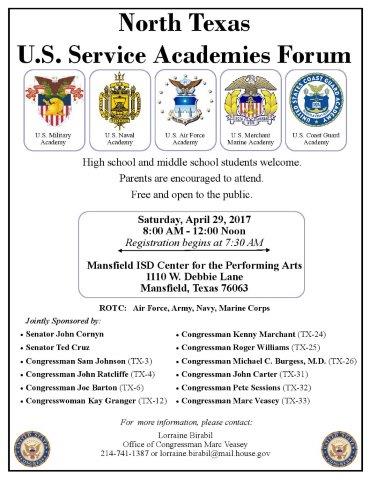 04 29 2017 Service Academies Forum Flyer    Veasey 
