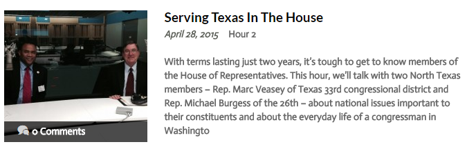 U.S. Congressman Veasey at KERA