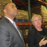 Dallas, TX (November 4, 2013)-- Rep. Veasey tours North Texas Food Bank storage facility with Jan Pruitt, CEO, of the North Texas Food Bank.